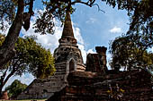Ayutthaya, Thailand. Wat Phra Si Sanphet, in the foreground the ruins of the cross-shaped viharn at the west side of the site. 